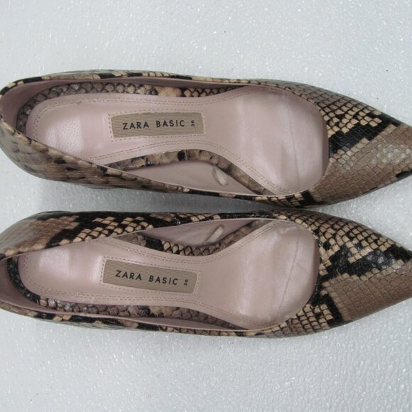 Zara Basic Collection Snake Print Pumps Size 6 - Picture 3 of 9